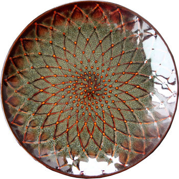 Retro personality kiln-changed glazed ceramic deep plate
