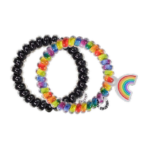 American TELETIES high-elastic telephone cord hair ties 2-piece hair tie for women no trace no damage to hair