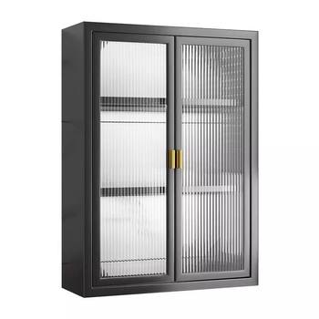 Kitchen wall-mounted multi-functional seasoning box storage rack wall-free wall-mounted seasoning bottle jar storage cabinet