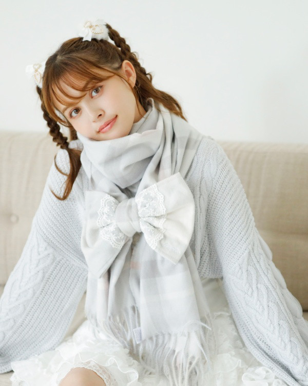 lizlisa24 Autumn New Arrival Bow Scarf Tassel Plaid Mass Production