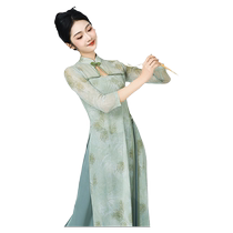 Dancers classical dance cheongsam Han and Tang Dynasty printed dance practice clothes performance elastic gauze clothes elegant Chinese style clothes