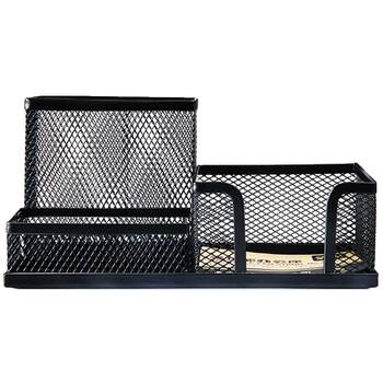 Creative and fashionable black iron mesh multi-function office pen holder