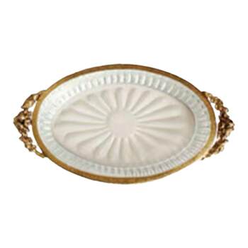 Indian french retro style soap dish brass glass