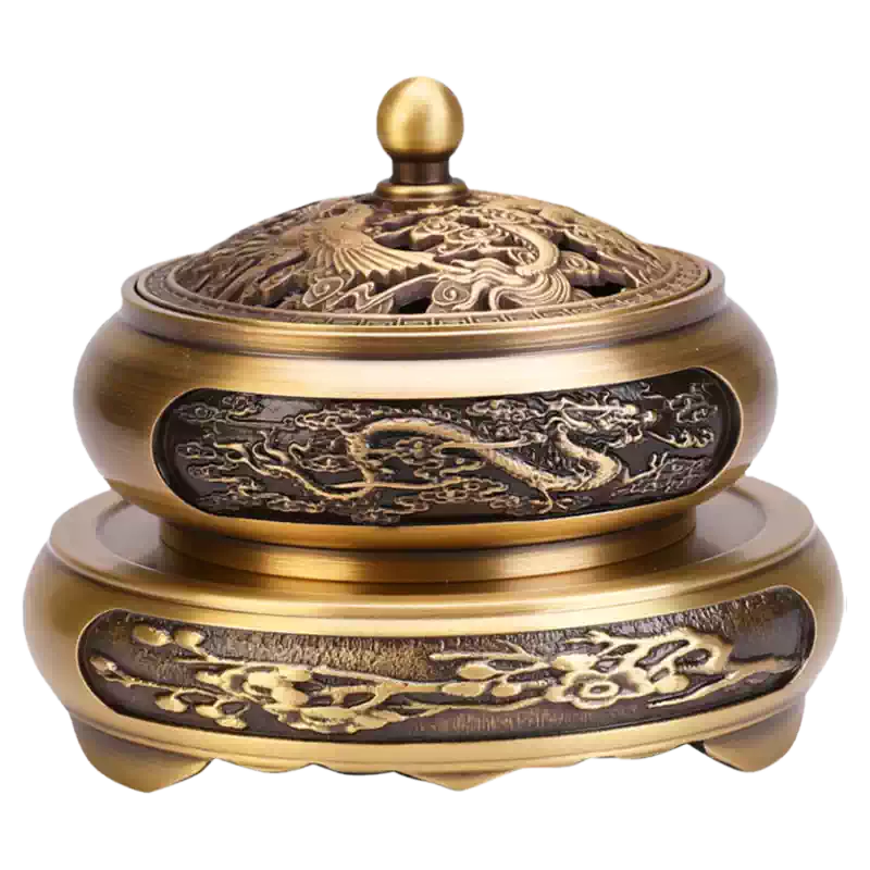 复古怀旧铜质香薰炉大号适用居家沉香檀香焚香龙凤呈