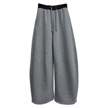 Dark gray scimitar sweatpants women's ankle-tie two-wear sweatpants