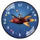 North looking astronaut cartoon children's clock wall clock