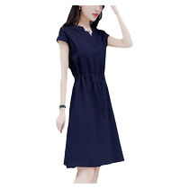 Shenzhen Nanyou European high-end womens clothing 2024 new summer Guangzhou Thirteen Lines popular cotton and linen dress for small people