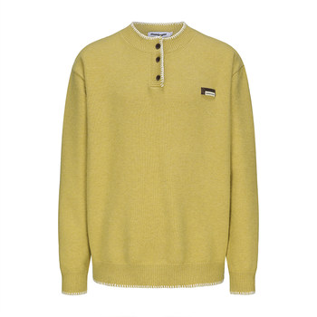 Casd anti-piller stitching henry collar sweater Casd anti-piller stitching henry collar sweater