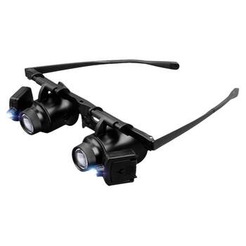 Head-mounted magnifying glass for repairing circuit boards and clocks