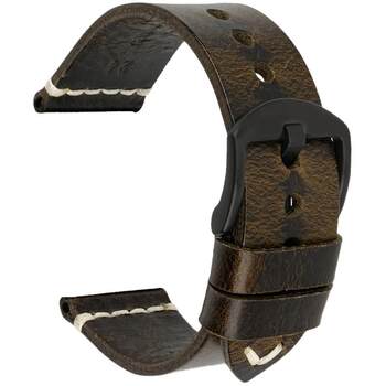Retro waxed cowhide handmade genuine leather watch strap