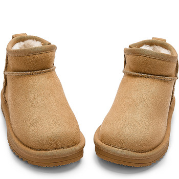 Balabala children's snow boots boys and girls short boots baby plus velvet boots winter new children's shoes cotton shoes thick