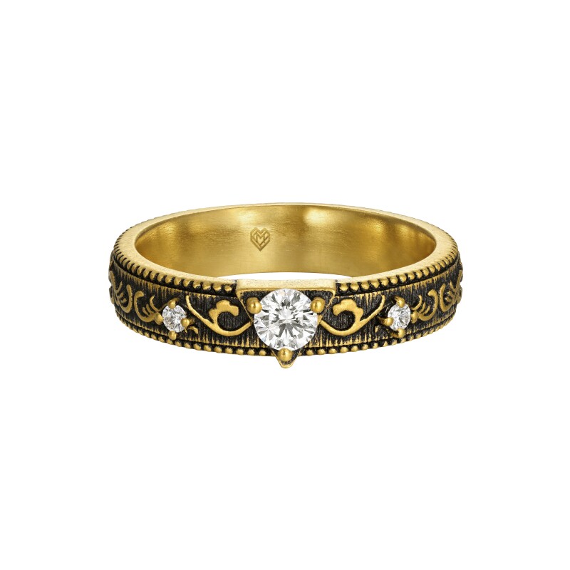 MONOLOGUE Monologue Europa Rhapsody palace style relief diamond inlaid ring as a birthday gift