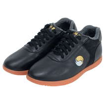 Big braid genuine leather Tai Chi shoes for men winter Tai Chi cotton shoes mid-high top plus velvet Tai Chi martial arts training shoes for women