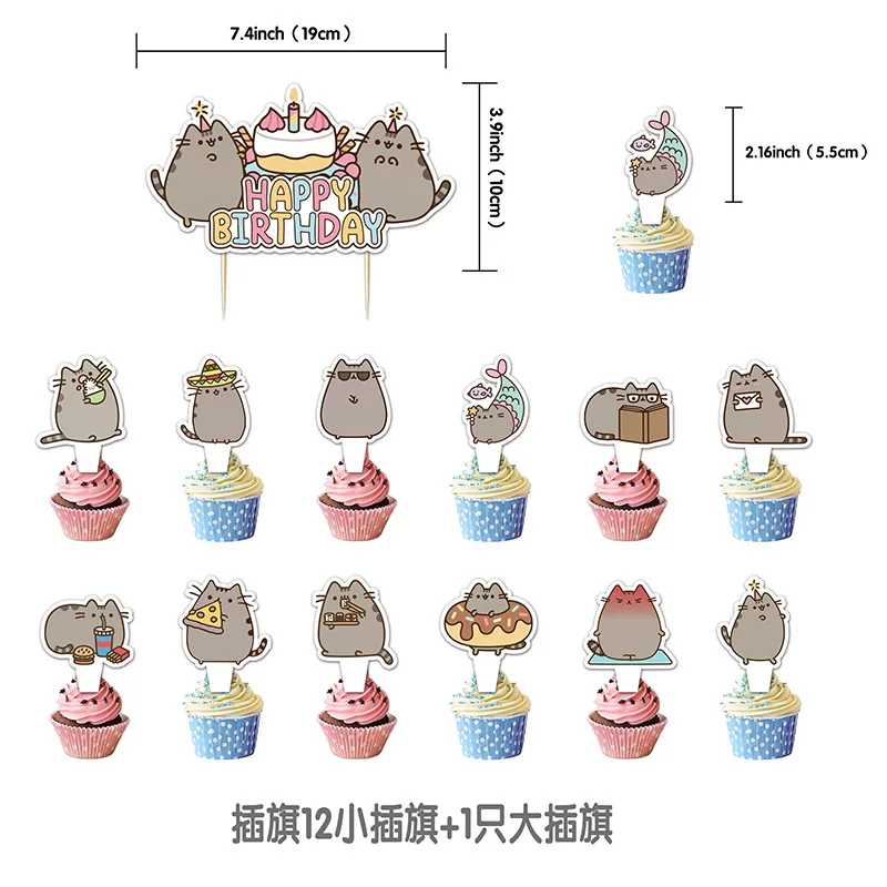 [] съёмка дня рождения набор американский Pusheen тамада украшение тематика вечеринки украшение фон шарики для детской вечеринки флаг