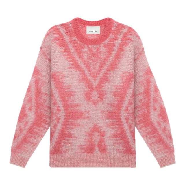 MARANT Men's and Women's Same Style 2025 FABO Pink Fashion Loose Round Neck Sweater Pullover