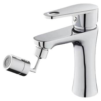 Universal faucet rotates to prevent splashing water