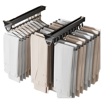 Trouser rack telescopic slide rail wardrobe built-in top pull-out trouser pull-out multi-functional underwear storage hook trouser track