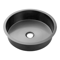 Black 304 stainless steel round undercounter basin hotel ktv bathroom washbasin embedded washbasin small