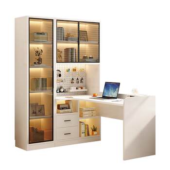Solid wood corner computer desk for home bedroom space saving
