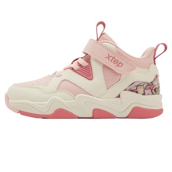 Xtep children's shoes, children's sports shoes, autumn and winter new girls' wear-resistant boys' shock-absorbing velcro basketball shoes for young children