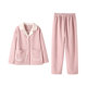 Anzhiban Super Warm Composite Velvet Pajamas ຂອງແມ່ຍິງດູໃບໄມ້ລົ່ນແລະລະດູຫນາວຫນາ Coral Velvet ລະດູຫນາວ Flannel ເຄື່ອງນຸ່ງຫົ່ມເຮືອນ