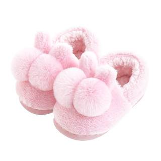 Autumn and winter children's cotton shoes and bags with fur to keep warm at home