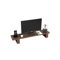Solid wood desktop computer elevated monitor stand office work position rack desktop elevated storage rack