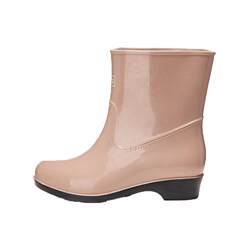 Pull-back rain boots for women, fashionable short-barrel rain boots, low-cut plus velvet mid-calf overshoes, outer wear water boots, kitchen waterproof rubber shoes