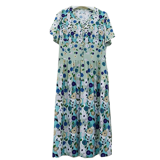 依伽依佳2023夏新品连衣裙女碎花时尚气质文艺修身中长裙ESXL024