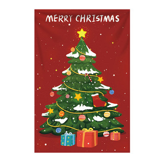 圣诞节氛围海报挂布布置跨年活动拍照背景墙商场橱窗店铺房间装饰