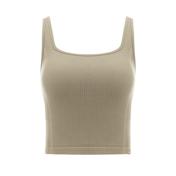 Ribbed wide shoulder strap vest half practice covering the secondary breast