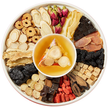 Three ginseng donkey hide gelatin qi and blood tea for women to regulate qi and nourish blood