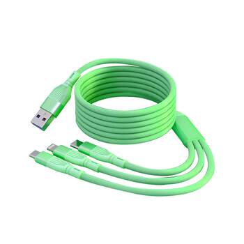 [66W Super Fast Charging] 3m Extended 3-in-1 Data Cable 6A Three-In-One Mobile Phone Charging Cable Three-Head Data Cable Compatible with Huawei, Apple, Multi-Head, Multi-Function, Xiaomi, Car Use