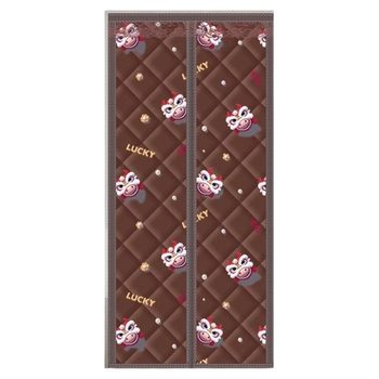 Winter magnetic cotton door curtain thickening household air conditioning warm windshield insulation partition curtain sound insulation cold-proof curtain bedroom