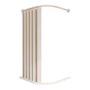 No punching bathroom shower curtain curved magnetic set