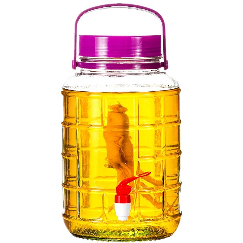 Lead-free thickened enzyme barrel glass bottle sealed jar