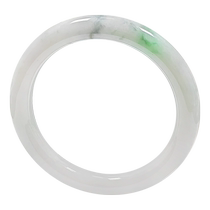 (Self-operated) Qianyu Shiguang Burmese natural A-grade jade floating sun green floating ink painting white background green round strip blessing bracelet