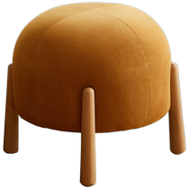 Visaya household small stool modern simple creative living room fabric soft bag small pouf European beech wood shoe changing round stool