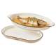High-end ceramic bi-eared fish plate household steamed fish plate