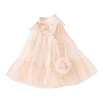 David Bella girls dress summer dress 2024 new cheongsam skirt childrens national style Hanfu cloud shoulder mesh skirt