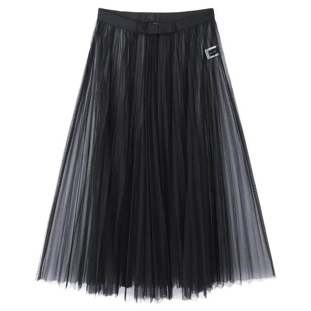 Mendeshi black long skirt for women 2025 summer