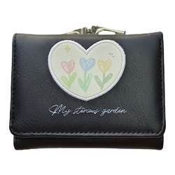 2024 New Wallet Women's Short Korean Style Small Fresh Tulip Folding Small Wallet Student Multi-Card Slot Coin Purse