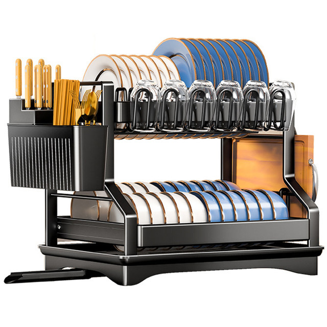Kitchen dishes drain storage rack puts dishes chopsticks and plates