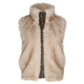 SEEKSIMPLE 环保皮草马甲背心保暖叠穿独特别致坎肩女2024秋冬