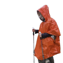 Outdoor portable emergency raincoat long cycling thickened reflective windproof emergency hiking multifunctional raincoat poncho