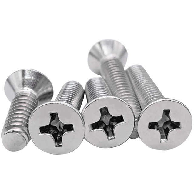 Stainless steel fine-tooth cross screw countersink
