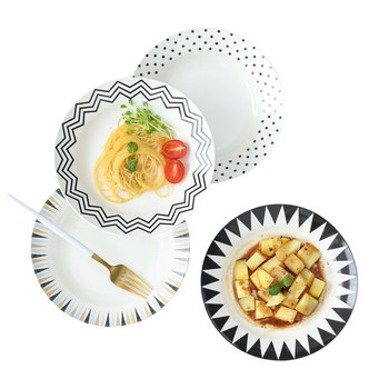 Nordic pasta plate high-end feel internet celebrity ins simple ceramic hepburn style tableware deep dish plate home western food plate