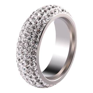 Titanium steel diamond-set diamond ring for men and women fashion