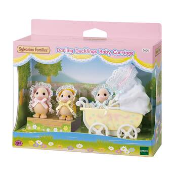 Sylvania Duck Baby Triplet Stroller Set Play House Doll Girl ຂອງຂວັນວັນເກີດຂອງເດັກນ້ອຍ