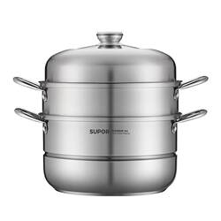 Supor Steamer Pot for Home Use, 304 Stainless Steel, Thickened Multi-Layer Steamer, Three-Tier Steamer for Steaming Fish and Buns, Compatible with Gas and Induction Cookers